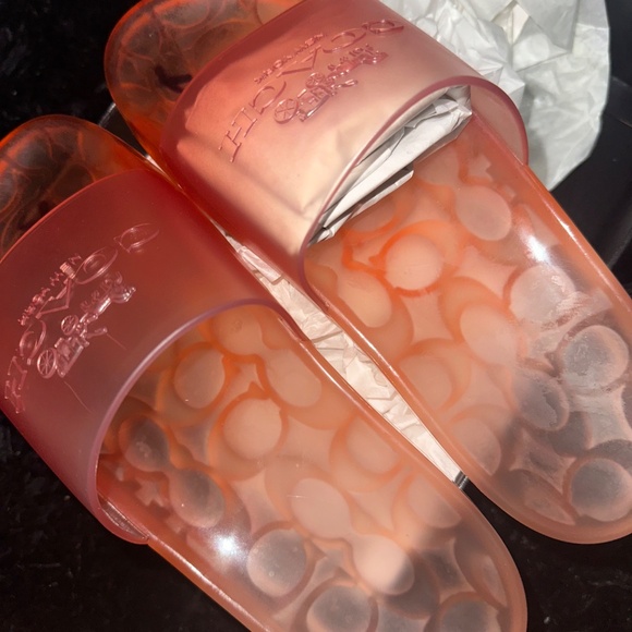 TANGERINE ULYSSA RUBBER SLIDES - Picture 2 of 4